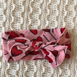 NWOT Baby Bling Heart Lollipop Printed Knot